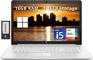 HP 17.3" FHD IPS Business Laptop, Intel i5-1135G7, 16GB RAM, 1.16TB Storage (1TB PCIe SSD+160GB Docking Station Set), Intel Iris Xe Graphics, HD Webcam, Num Pad, Win 11 pro, Silver