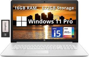 HP 17.3" FHD IPS Business Laptop, Intel i5-1135G7, 16GB RAM, 672GB Storage (512GB PCIe SSD+160GB Docking Station Set), Intel Iris Xe Graphics, HD Webcam, Num Pad, Win 11 pro, Silver