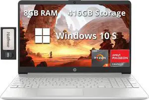 HP 15.6" FHD Laptop, AMD Ryzen 3-3250U Processor, 8GB RAM, 416GB Storage(256GB SSD + 160GB Docking Station Set), AMD Radeon Graphics, Numeric Keypad, 720p HD Webcam, WiFi, Windows 10S, Silver