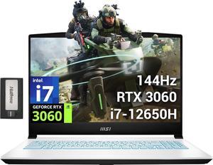 MSI Sword 15.6" 144Hz FHD Gaming Laptop, Intel i7-12650H, 32GB RAM, 1TB PCIe SSD, NVIDIA GeForce RTX 3060 6GB GDDR6, Backlit Keyboard, Num Pad, Webcam, Windows 11, White, 256GB Docking Station Set