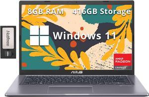 ASUS VivoBook 14" FHD Business Laptop, AMD Athlon Gold 3150U, 8GB RAM, 416GB Storage(256GB SSD+160GB Docking Station), AMD Radeon Graphics, Backlit Keyboard, HD Webcam, Wi-Fi 5, Win 11, Slate Gray