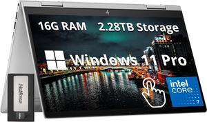 HP Envy x360 2-in-1 14" FHD Touchscreen Laptop, Intel 7 150U, 16GB RAM, 2.28TB Storage(2TB SSD+288GB Docking Station Set), Backlit Keyboard,  Fingerprint Reader, Wi-Fi 6E, Win 11 Pro, Silver