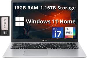 Acer Aspire 3 15.6" FHD Laptop, Intel i7-1165G7, 16GB RAM, 1.16TB Storage(1TB SSD+160GB Docking Station Set), Intel Iris Xe Graphics, Numeric Keypad, Wi-Fi 6, Webcam, Windows 11 Home, Silver