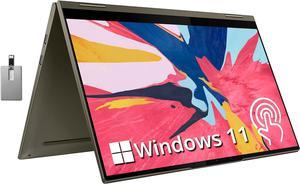 Lenovo Yoga 7i 2-in-1 360° 15.6" Touch Screen Laptop, Intel Evo Platform Core i7 1165G7, 12GB RAM, 512GB PCIe SSD, Intel Iris Xe Graphics, Backlit Keyboard, Win 11, Dark Moss, 32GB USB Card