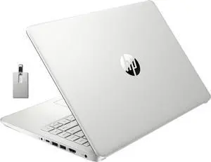HP Stream 14" HD Laptop, Intel Celeron N4120, 8GB RAM, 128GB eMMC, Intel UHD Graphics, Webcam, 1 Year Office 365, Silver, Win 11 S, 128GB Hotface USB Card
