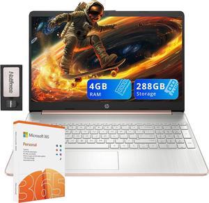 HP 15.6" HD Micro-Edge Laptop, AMD Athlon Silver 3050U, 4GB RAM, 288GB Storage(128GB SSD+160GB Docking Station Set), AMD Radeon Graphics, Webcam, Fast Charge, 1 Year Office 365, Win 10 S, Gold