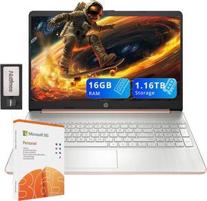 HP 15.6" HD Micro-Edge Laptop, AMD Athlon Silver 3050U, 16GB RAM, 1.16TB Storage(1TB SSD+160GB Docking Station Set), AMD Radeon Graphics, Webcam, Fast Charge, 1 Year Office 365, Win 10 S, Gold