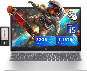 HP 15.6" HD Touchscreen Laptop, Intel i5-1235U, 32GB RAM, 1.16TB Storage(1TB SSD + 160GB Docking Station Set), Intel Iris Xe Graphics, Numeric Keypad, 720p Webcam, Wi-Fi 6E, Windows 11, Silver