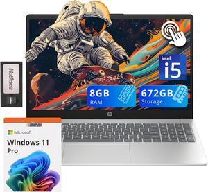 HP 15.6" HD Touchscreen Laptop, Intel i5-1235U, 8GB RAM, 672GB Storage(512GB SSD + 160GB Docking Station Set), Intel Iris Xe Graphics, Numeric Keypad, 720p Webcam, Wi-Fi 6E, Win 11 Pro, Silver