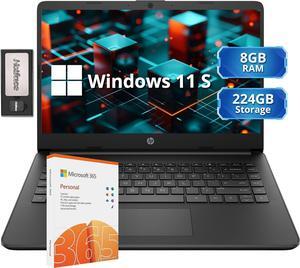 HP Stream 14" HD Lightweight Laptop, Intel Celeron N4120, 8GB RAM, 224GB Storage(64GB eMMC + 160GB Docking Station), Intel UHD Graphics, HD Webcam, 1 Year Office 365, WiFi, Bluetooth, Win 11s, Black,