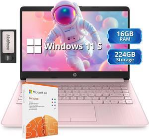 HP Stream 14" HD Lightweight Laptop, Intel Celeron N4120, 16GB RAM, 224GB Storage(64GB eMMC + 160GB Docking Station), Intel UHD Graphics, HD Webcam, 1 Year Office 365, WiFi, Bluetooth, Win 11s, Pink