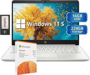 HP Stream 14" HD Lightweight Laptop, Intel Celeron N4120, 16GB RAM, 224GB Storage(64GB eMMC + 160GB Docking Station), Intel UHD Graphics, HD Webcam, 1 Year Office 365, WiFi, Bluetooth, Win 11s, Silver