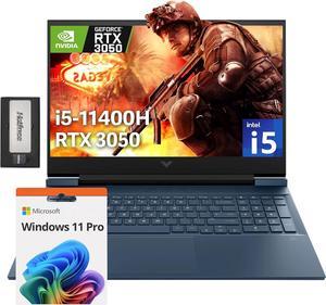 HP Victus 16.1" FHD Gaming Laptop, Intel i5-11400H, 16GB RAM, 1TB PCle SSD, NVIDIA GeForce RTX 3050, Backlit Keyboard, HD Camera, Wi-Fi 6, Windows 11 Pro, Blue, 256GB Docking Station Set