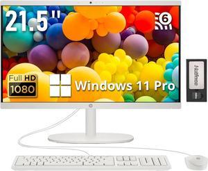 HP 21.5" FHD All-in-One Desktop, Intel Celeron J4025, 32GB RAM, 2.16TB Storage (2TB SSD + 160GB Docking Station Set), WiFi 6, Windows 11 Pro, Wired Keyboard, Wired Mouse, Cashmere White