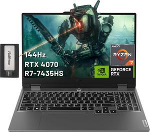 Lenovo LOQ 15.6" 144Hz FHD Gaming Laptop, AMD Ryzen 7-7435HS, NVIDIA GeForce RTX 4070, 32GB DDR5, 2TB PCIe SSD, Backlit Keyboard, Webcam, Wi-Fi 6, Win 11 Home, Grey, 256GB Docking Station Set