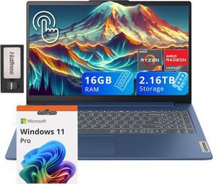 Lenovo IdeaPad Slim 3 15.6" FHD IPS Touchscreen Laptop, AMD Ryzen 7 7730U, 16GB RAM, 2.16TB Storage(2TB SSD + 160GB Docking Station Set), Backlit Keyboard, Wi-Fi 6, Dolby Audio, Win 11 Pro, Blue