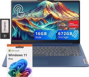 Lenovo IdeaPad Slim 3 15.6" FHD IPS Touchscreen Laptop, AMD Ryzen 7 7730U, 16GB RAM, 672GB Storage(512GB SSD + 160GB Docking Station Set), Backlit Keyboard, Wi-Fi 6, Dolby Audio, Win 11 Pro, Blue