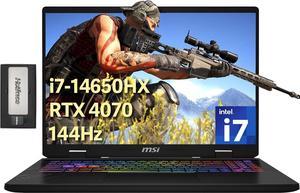 MSI Crosshair 16" 144Hz FHD+ Gaming Laptop, Intel i7-14650HX, 16GB DDR5, 1TB SSD, NVIDIA GeForce RTX 4070, 24-Zone RGB Backlit Keyboard, Wi-Fi 6E, Win 11 Pro, Gray, 256GB Docking Station Set