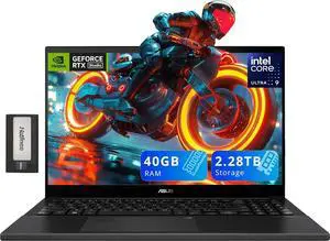 ASUS Vivobook Pro OLED 15.6" FHD Laptop, Intel Ultra 9 185H, 40GB DDR5, 2.28TB Storage (2TB SSD + 288GB Docking Station Set), NVIDIA GeForce RTX 3050, Backlit Keyboard, Wi-Fi 6E, Win 11 Home, Gray