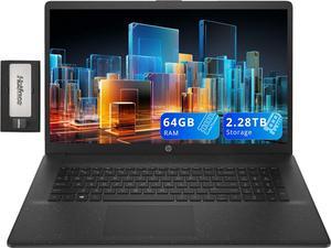 HP 17.3" HD+ Laptop, Intel i5-1334U, 64GB RAM, 2.28TB Storage(2TB SSD+288GB Docking Station Set), Intel Iris Xe Graphics, Number Pad, Wi-Fi 6, 720p HD Camera, Win 11, Jet Black