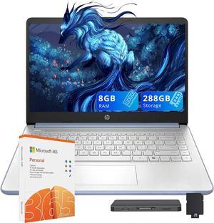 HP Stream 14" HD Laptop, Intel Processor N150, 8GB RAM, 288GB Storage(128GB SSD+160GB Docking Station Set), Intel Graphics, 1 Year Office 365, Copilot, Fast Charge, Wi-Fi 6, Win 11 S, Blue