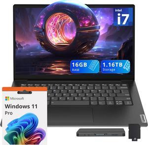 Lenovo V14 14" FHD Business Laptop, Intel i7-13620H, 16GB DDR4 RAM, 1.16TB Storage(1TB SSD+160GB Docking Station Set), Intel UHD Graphics, Wi-Fi 6, Webcam, Windows 11 Pro, Black
