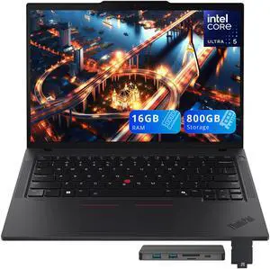 Lenovo ThinkPad T14 G5 14" WUXGA Business Laptop, Intel Ultra 5 125U,16GB DDR5,800GB Storage(512GB SSD+288GB Docking Station Set),Backlit Keyboard, CoPilot+, Win 11, Black