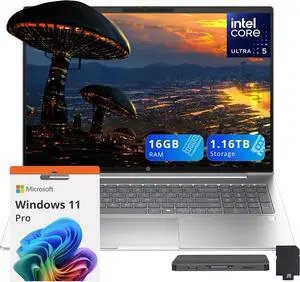 HP ProBook 460 G11 16" WUXGA Laptop, Intel Ultra 5 125U, 16GB DDR5, 1.16TB Storage (1TB SSD+160GB Docking Station Set), Intel Graphics, Numeric Keypad, Webcam, Wi-Fi 6E, Windows 11 Pro, Pike Silver