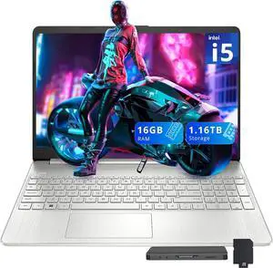HP 15.6" FHD Laptop, Intel i5-1135G7,1.16TB Storage(1TB SSD +160GB Docking Station Set), 16GB DDR4 RAM, Intel Iris Xe Graphics, Win 11 Home, Silver