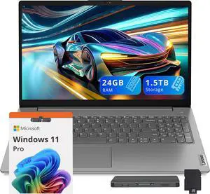 Lenovo V15 G4 IRU 15.6" FHD Business Laptop, Intel Core i7-13620H, 24GB RAM, 1.5TB Storage(1TB SSD+512GB Docking Station Set), Intel UHD Graphics, Wi-Fi 6, Windows 11 Pro, Gray