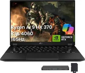 ASUS TUF A14 14'' WQXGA 165Hz Gaming Laptop, AMD Ryzen AI 9 HX 370 16GB RAM, 1TB SSD, NVIDIA GeForce RTX 4060, Backlit Keyboard, Copilot, Windows 11 Pro, Black, 1TB Docking Station Set