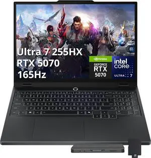 Lenovo Legion 5 15.1" 165Hz WQXGA OLED Gaming Laptop, Intel 20-core Ultra 7 255HX (Beats Intel i9-14900HX), 16GB RAM, 1TB SSD, GeForce RTX 5070, Backlit Kb, Win 11, Black, 1TB Docking Station