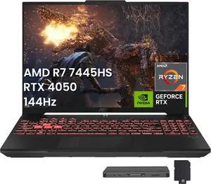 ASUS TUF A16 16" WUXGA 144Hz Gaming Laptop, AMD Ryzen 7 7445HS, 16GB RAM, 512GB SSD, NVIDIA GeForce RTX 4050, Backlit Keyboard, Windows 11 Home, Gray