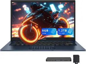 ASUS Vivobook 14 14'' FHD IPS Business Laptop, Intel Core 5-120U, 8GB RAM, 416GB Storage (256GB SSD+160GB Docking Station Set), Intel Graphics, Numeric Keypad, Windows 11 Home, Quiet Blue