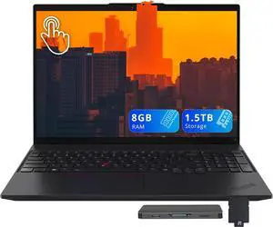 Lenovo ThinkPad L16 G2 16" WUXGA Touchscreen Laptop, Intel Core Ultra 5 225U, 8GB DDR5, 1.5TB Storage (512GB SSD+1TB Docking Station Set), Backlit Keyboard, Fingerprint Reader, Win 11, Black