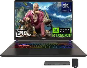 MSI Vector 16 HX AI 16" QHD+ 240Hz Gaming Laptop, Intel Core Ultra 7 255HX, GeForce RTX 5070 Ti, 32GB DDR5, 3TB Storage(2TB SSD+1TB Docking Station), 24-Zone RGB Keyboard, Win 11 Pro, Gray MSI Vector 16 HX AI 16" QHD+ 240Hz Gaming Laptop, Intel Core Ultra 7 255HX, GeForce RTX 5070 Ti, 32GB DDR5, 3TB Storage(2TB SSD+1TB Docking Station), 24-Zone RGB Keyboard, Win 11 Pro, Gray