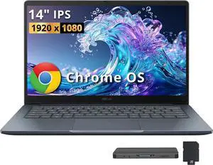 ASUS CX14 14" FHD Chromebook Laptop, Intel Celeron N50 Processor,4GB Memory, 288GB Storage(128GB eMMC+160GB Docking Station Set), Intel UHD GPU, WiFi 6, 720p HD Camera, Chrome OS,Dusk Gray ASUS CX14 14" FHD Chromebook Laptop, Intel Celeron N50 Processor,4GB Memory, 288GB Storage(128GB eMMC+160GB Docking Station Set), Intel UHD GPU, WiFi 6, 720p HD Camera, Chrome OS,Dusk Gray