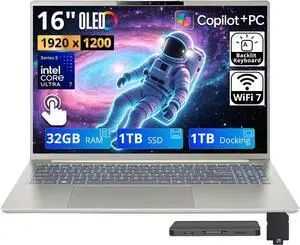 Acer Swift Go 16 AI 16" 2K Touchscreen Laptop, Intel Core Ultra 7 355, 32GB LPDDR5X, 2TB Storage (1TB SSD+1TB Docking Station), Intel Graphics, Backlit Keyboard, Wi-Fi 7, Copilot+ PC, Win 11, Silver Acer Swift Go 16 AI 16" 2K Touchscreen Laptop, Intel Core Ultra 7 355, 32GB LPDDR5X, 2TB Storage (1TB SSD+1TB Docking Station), Intel Graphics, Backlit Keyboard, Wi-Fi 7, Copilot+ PC, Win 11, Silver