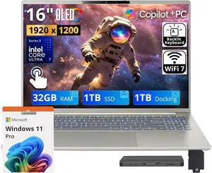 Acer Swift Go 16 AI 16" 2K Touchscreen Laptop, Intel Core Ultra 7 355, 32GB RAM, 2TB Storage (1TB SSD+1TB Docking Station), Intel Graphics, Backlit Keyboard, Wi-Fi 7, Copilot+ PC, Win 11 Pro, Silver Acer Swift Go 16 AI 16" 2K Touchscreen Laptop, Intel Core Ultra 7 355, 32GB RAM, 2TB Storage (1TB SSD+1TB Docking Station), Intel Graphics, Backlit Keyboard, Wi-Fi 7, Copilot+ PC, Win 11 Pro, Silver