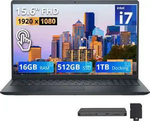 Dell 15 15.6" FHD Touchscreen Laptop, Intel Core i7 1355U, 16GB DDR5, 1.5TB Storage(512GB SSD+1TB Docking Station), Intel UHD Graphics, Numeric Keypad, Wi-Fi 6, Win 11, Black Dell 15 15.6" FHD Touchscreen Laptop, Intel Core i7 1355U, 16GB DDR5, 1.5TB Storage(512GB SSD+1TB Docking Station), Intel UHD Graphics, Numeric Keypad, Wi-Fi 6, Win 11, Black