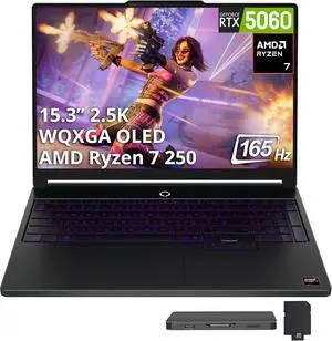 Lenovo Legion 15.3" WQXGA 165Hz Gaming Laptop,AMD Ryzen 7 250,16GB DDR5,1TB SSD+1TB Docking Station,NVIDIA GeForce RTX 5060 8GB GDDR7,1-Zone RGB Backlit,Win 11 Pro,Eclipse Black Lenovo Legion 15.3" WQXGA 165Hz Gaming Laptop,AMD Ryzen 7 250,16GB DDR5,1TB SSD+1TB Docking Station,NVIDIA GeForce RTX 5060 8GB GDDR7,1-Zone RGB Backlit,Win 11 Pro,Eclipse Black
