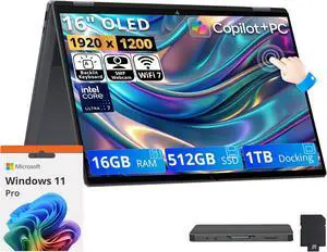 HP OmniBook X Flip 16" 2K OLED 2-in-1 AI Laptop,Intel Core Ultra 7 355,16GB LPDDR5x,512GB SSD+1TB Dock Set,Intel graphics,Backlit Keyboard,Win 11 Pro,Gray HP OmniBook X Flip 16" 2K OLED 2-in-1 AI Laptop,Intel Core Ultra 7 355,16GB LPDDR5x,512GB SSD+1TB Dock Set,Intel graphics,Backlit Keyboard,Win 11 Pro,Gray