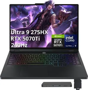 Lenovo Legion Pro 5 16" WQXGA 240Hz Gaming Laptop, Intel Ultra 9 275HX, GeForce RTX 5070 Ti, 32GB DDR5, 2TB Storage (1TB SSD+1TB Docking Station), 24-Zone RGB Backlit Keyboard,Win 11 Pro,Eclipse Black Lenovo Legion Pro 5 16" WQXGA 240Hz Gaming Laptop, Intel Ultra 9 275HX, GeForce RTX 5070 Ti, 32GB DDR5, 2TB Storage (1TB SSD+1TB Docking Station), 24-Zone RGB Backlit Keyboard,Win 11 Pro,Eclipse Black