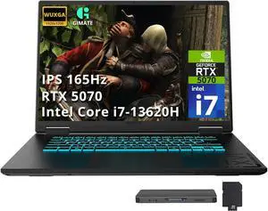 GIGABYTE A16 16" WUXGA 165Hz Gaming Laptop, Intel Core i7-13620H, GeForce RTX 5070 8GB GDDR7, 16GB RAM, 2TB Storage (1TB SSD+1TB Docking Station Set), RGB Backlit Keyboard, Win 11, Black Steel GIGABYTE A16 16" WUXGA 165Hz Gaming Laptop, Intel Core i7-13620H, GeForce RTX 5070 8GB GDDR7, 16GB RAM, 2TB Storage (1TB SSD+1TB Docking Station Set), RGB Backlit Keyboard, Win 11, Black Steel