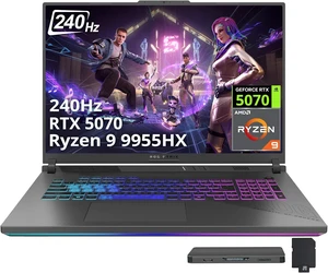 ASUS ROG Strix G18 18" WQXGA 240Hz Gaming Laptop, AMD Ryzen 9 9955HX, NVIDIA GeForce RTX 5070, 32GB DDR5, 2TB Storage(1TB SSD+1TB Docking Station), 4-Zone RGB Backlit Keyboard, Win 11, Gray ASUS ROG Strix G18 18" WQXGA 240Hz Gaming Laptop, AMD Ryzen 9 9955HX, NVIDIA GeForce RTX 5070, 32GB DDR5, 2TB Storage(1TB SSD+1TB Docking Station), 4-Zone RGB Backlit Keyboard, Win 11, Gray
