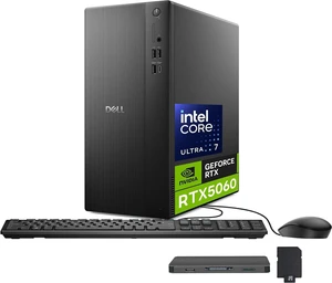 Dell ECT 1250 Tower Desktop, Intel Core Ultra 7 265F, 64GB DDR5, 5TB Storage (4TB SSD+1TB Docking Station Set), NVIDIA GeForce RTX 5060, Keyboard & Mouse, Wi-Fi 6, Win 11, Black Dell ECT 1250 Tower Desktop, Intel Core Ultra 7 265F, 64GB DDR5, 5TB Storage (4TB SSD+1TB Docking Station Set), NVIDIA GeForce RTX 5060, Keyboard & Mouse, Wi-Fi 6, Win 11, Black