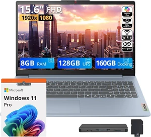 Lenovo IdeaPad Slim 3i 15.6" Full HD Laptop, Intel Processor N150, 8GB LPDDR5 RAM, 288GB Storage(128GB UFS+160GB Docking Station), Wi-Fi 6, 720p HD Privacy Webcam, Copilot, Win 11 Pro, Frost Blue Lenovo IdeaPad Slim 3i 15.6" Full HD Laptop, Intel Processor N150, 8GB LPDDR5 RAM, 288GB Storage(128GB UFS+160GB Docking Station), Wi-Fi 6, 720p HD Privacy Webcam, Copilot, Win 11 Pro, Frost Blue