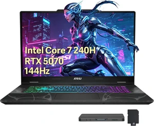 MSI Cyborg 15 15.6" FHD 144Hz Gaming Laptop, Intel Core 7-240H, GeForce RTX 5070 8GB GDDR7, 16GB DDR5, 2TB Storage(1TB SSD+1TB Docking Station), 4-Zone RGB Keyboard, 720p HD Webcam, Win 11, Black MSI Cyborg 15 15.6" FHD 144Hz Gaming Laptop, Intel Core 7-240H, GeForce RTX 5070 8GB GDDR7, 16GB DDR5, 2TB Storage(1TB SSD+1TB Docking Station), 4-Zone RGB Keyboard, 720p HD Webcam, Win 11, Black