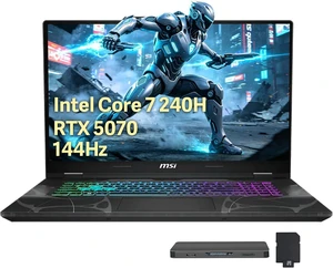 MSI Cyborg 15 15.6" FHD 144Hz Gaming Laptop, Intel Core 7-240H, GeForce RTX 5070 8GB GDDR7, 16GB DDR5, 2TB Storage(1TB SSD+1TB Docking Station), 4-Zone RGB Keyboard, 720p HD Webcam, Win 11 Pro, Black MSI Cyborg 15 15.6" FHD 144Hz Gaming Laptop, Intel Core 7-240H, GeForce RTX 5070 8GB GDDR7, 16GB DDR5, 2TB Storage(1TB SSD+1TB Docking Station), 4-Zone RGB Keyboard, 720p HD Webcam, Win 11 Pro, Black