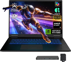 GIGABYTE A18 3VH 18" WQXGA 165Hz Gaming Laptop, AMD Ryzen 7 260, GeForce RTX 5060 8GB GDDR7, 16GB DDR5, 2TB Storage (1TB SSD+1TB Docking Station Set), 1-zone RGB Backlit Keyboard, Win 11 Pro, Black GIGABYTE A18 3VH 18" WQXGA 165Hz Gaming Laptop, AMD Ryzen 7 260, GeForce RTX 5060 8GB GDDR7, 16GB DDR5, 2TB Storage (1TB SSD+1TB Docking Station Set), 1-zone RGB Backlit Keyboard, Win 11 Pro, Black